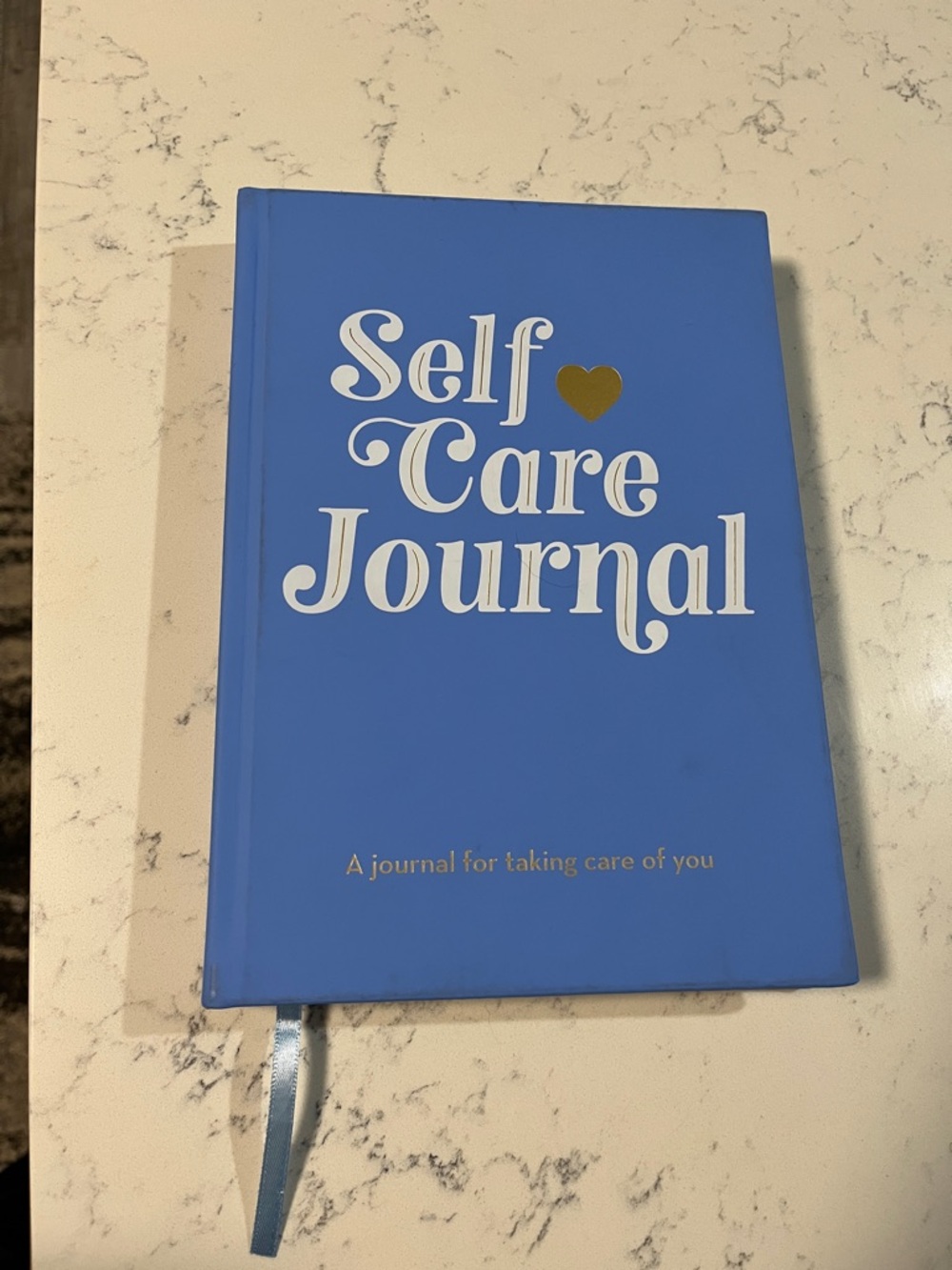 Self Care Journal in Blue with Gold Accent